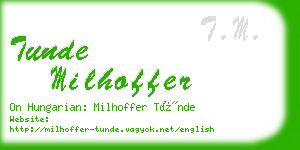 tunde milhoffer business card